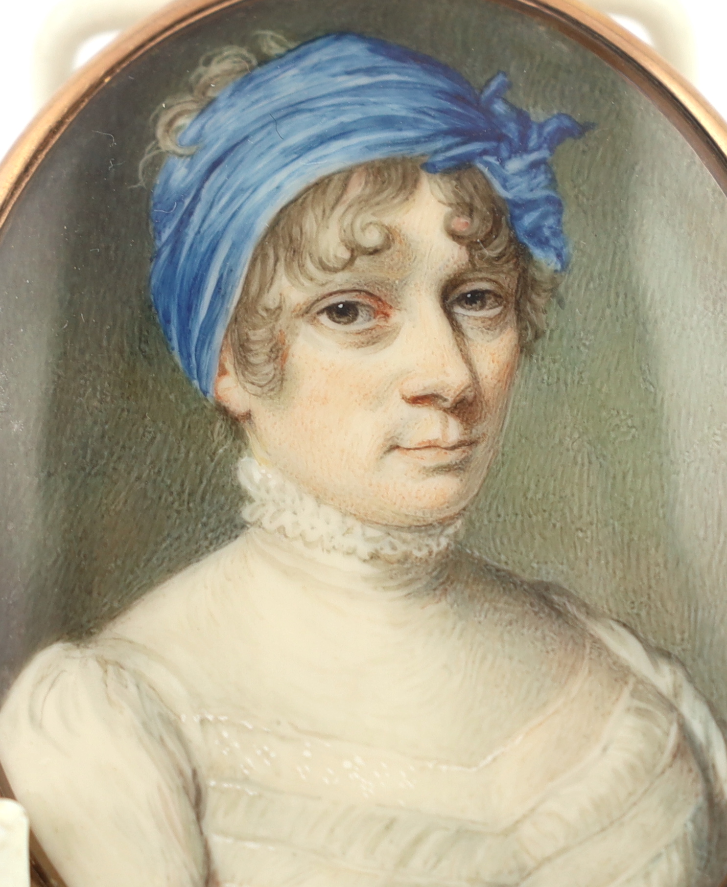 Thomas Richmond (British, 1771-1837), Portrait miniature of a lady, watercolour on ivory, 7.5 x 5.8cm. CITES Submission reference S1AX5KHB